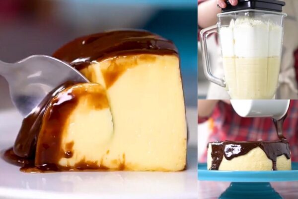 Pudim de leite moça que não vai ao forno, bateu no liquidificador e gelou, pronto!