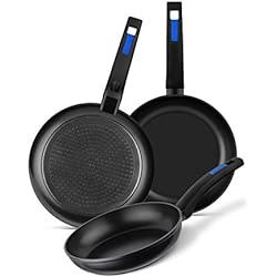 Monix M811200 MB Martín Berasategui - Set de 3 Sartenes, Aluminio Forjado con Antiadherente sin PFOA, Aptas para lavavajillas, Negro, 18-22-26 cm