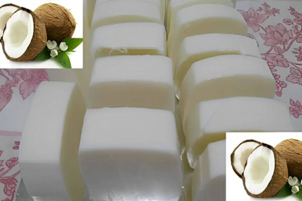 Sabão de coco em barra feito só com ingredientes que você já tem em casa sem soda nem óleo.