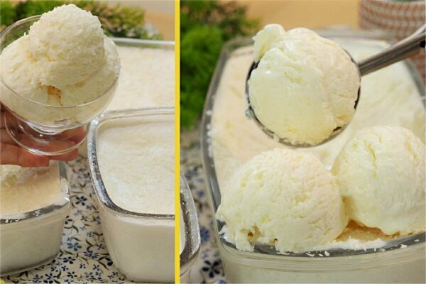 Sorvete de coco super rápido basta bater os ingredientes uma só vez e levar pra gelar