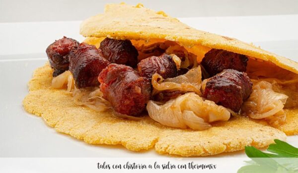 Talos with chistorra in cider with Thermomix