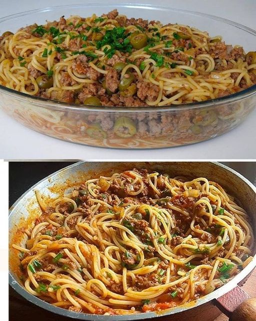 Macarrão na Manteiga com Carne Moída