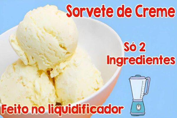 Sorvete de creme caseiro com 2 ingredientes é só bater no liquidificador e levar para gelar uma delícia