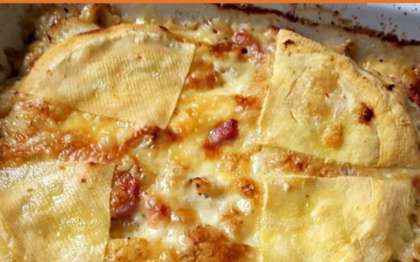 Grão de flor de repolho tartiflette maneira