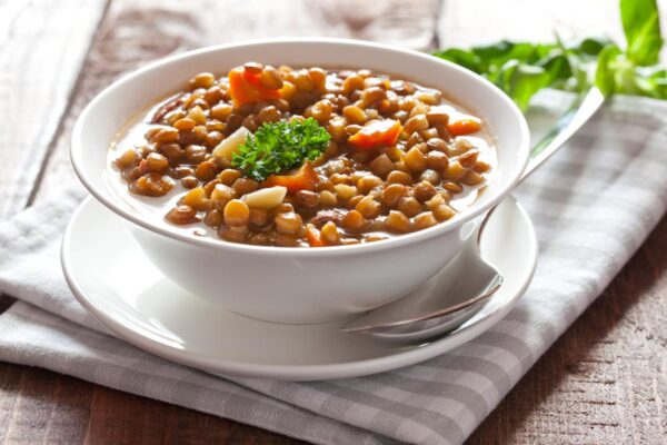 Lentilhas com legumes caseiros