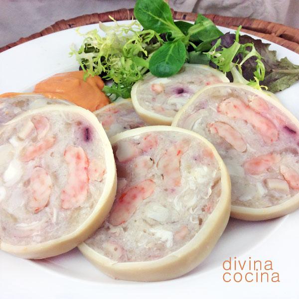 calamar relleno de marisco