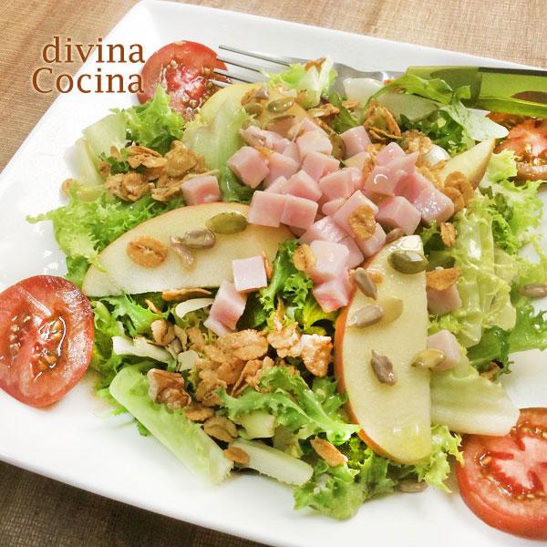 ensalada crujiente de pavo y manzana ensalada crujiente de pavo y manzana