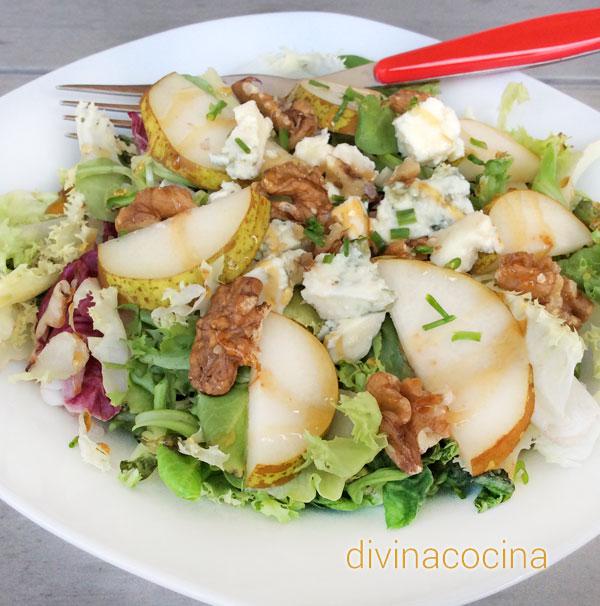 ensalada de pera con gorgonzola ensalada de pera con gorgonzola