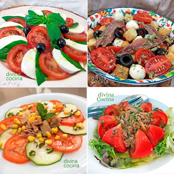 4 ensaladas de tomate frescas y sabrosas