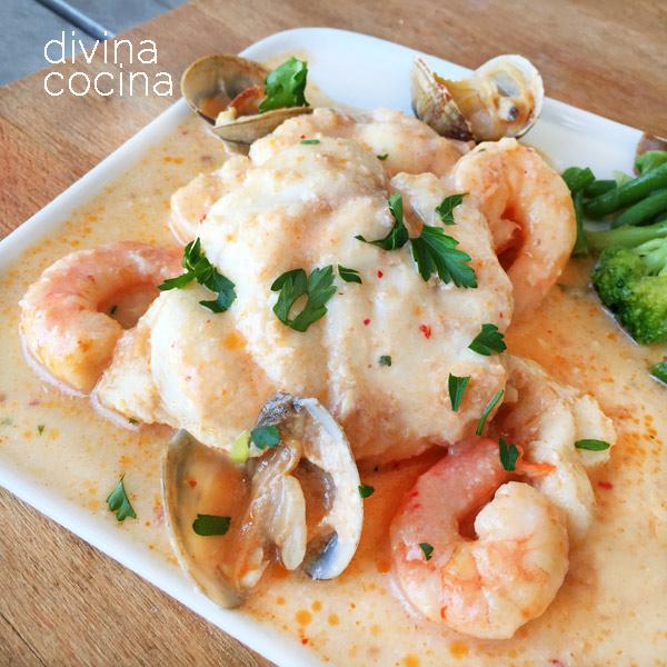 rape con gambas y almejas rape con gambas y almejas