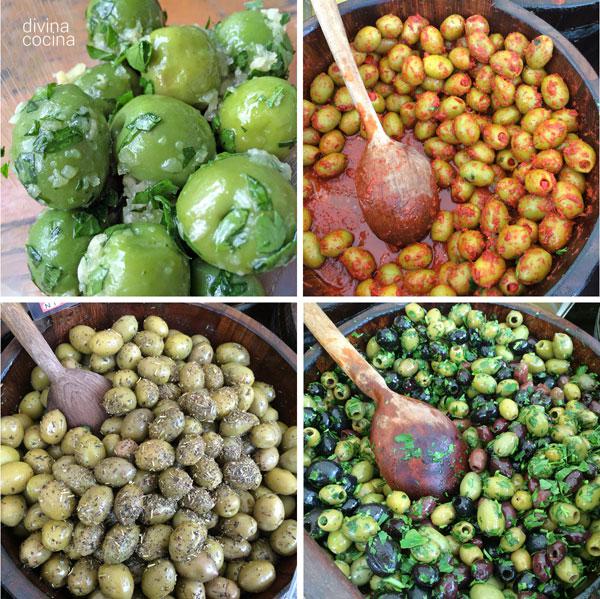 Aderezos rápidos de aceitunas de mesa