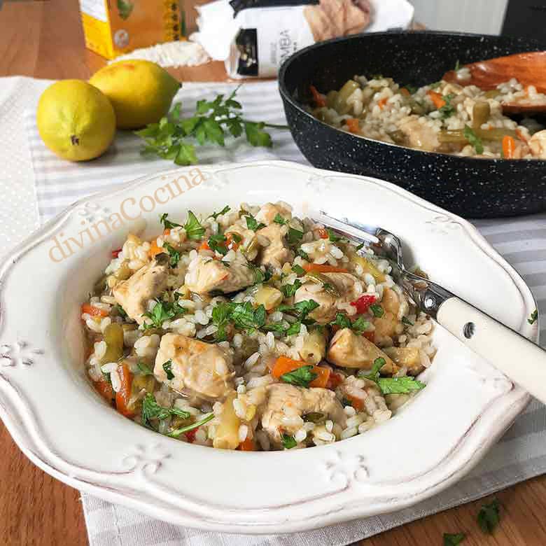 arroz con pollo y verduras