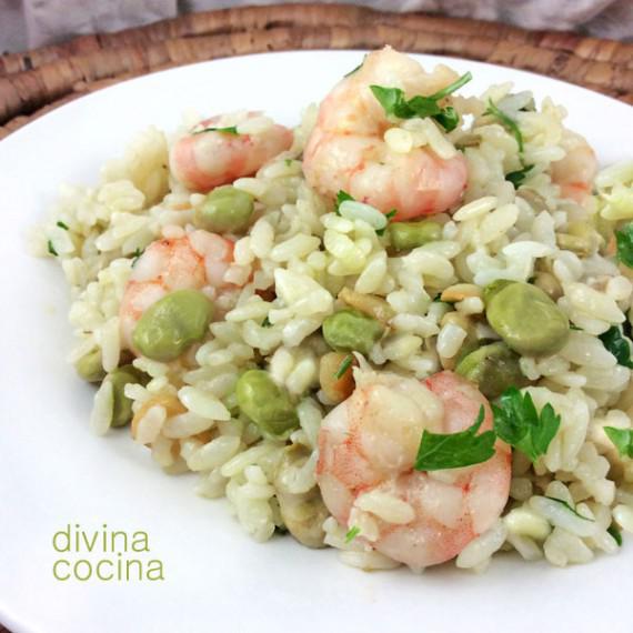 arroz salteado con gambas al ajillo