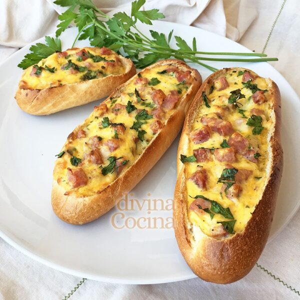 Baguette rellena de jamón y queso