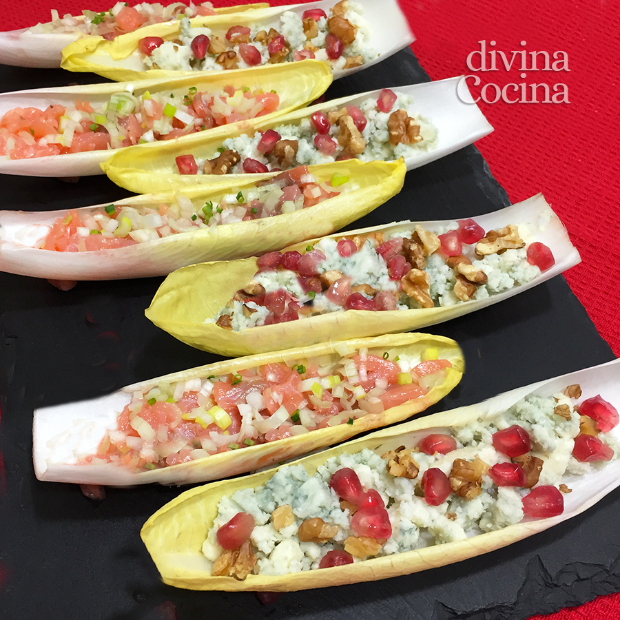 barquitas de endivias variadas barquitas de endivias variadas