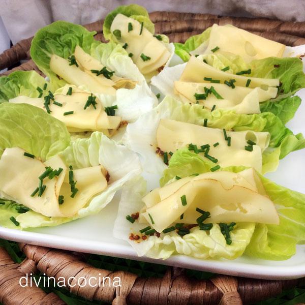 Barquitas de lechuga y queso