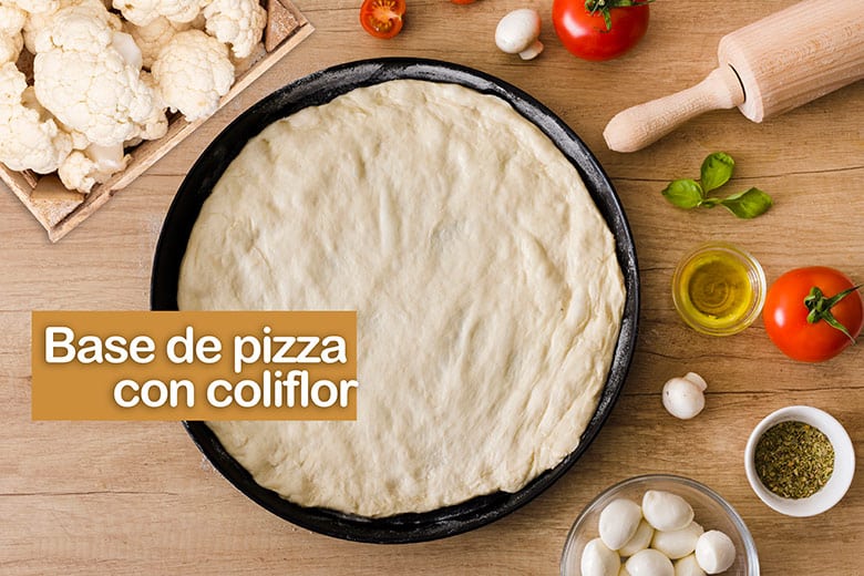 base de pizza de coliflor