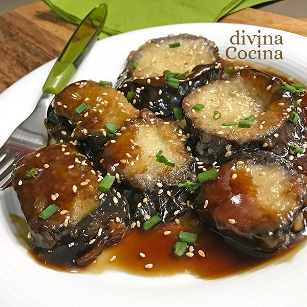 Berenjenas con soja y miel Berenjenas con soja y miel