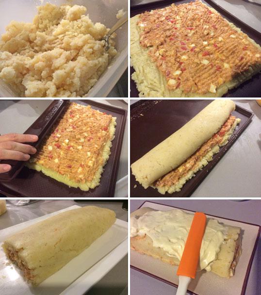 brazo de gitano de puré de patatas