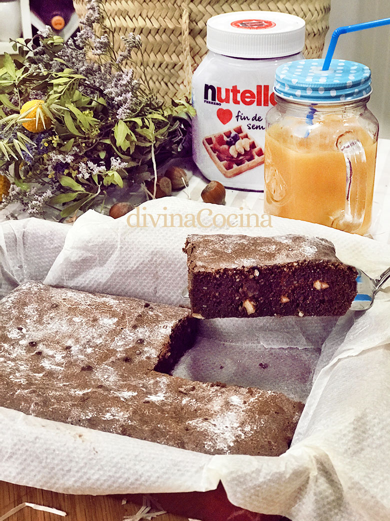 brownie de nutella facil y rapido