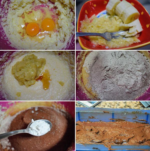 cake de plátano y chocolate paso a paso