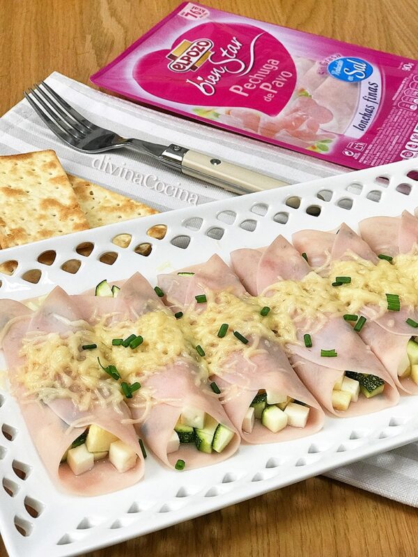 Canelones light de pavo y calabacín
