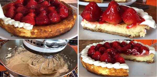Chessecake de queso con fresas muy cremoso y delicioso¡¡¡ ” By Jenny Salas ” Si te gusta dinos HOLA y dale a Me Gusta MIREN…