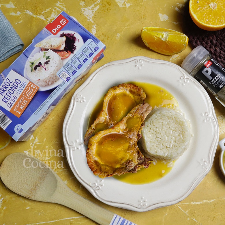 chuletas de cerdo a la naranja