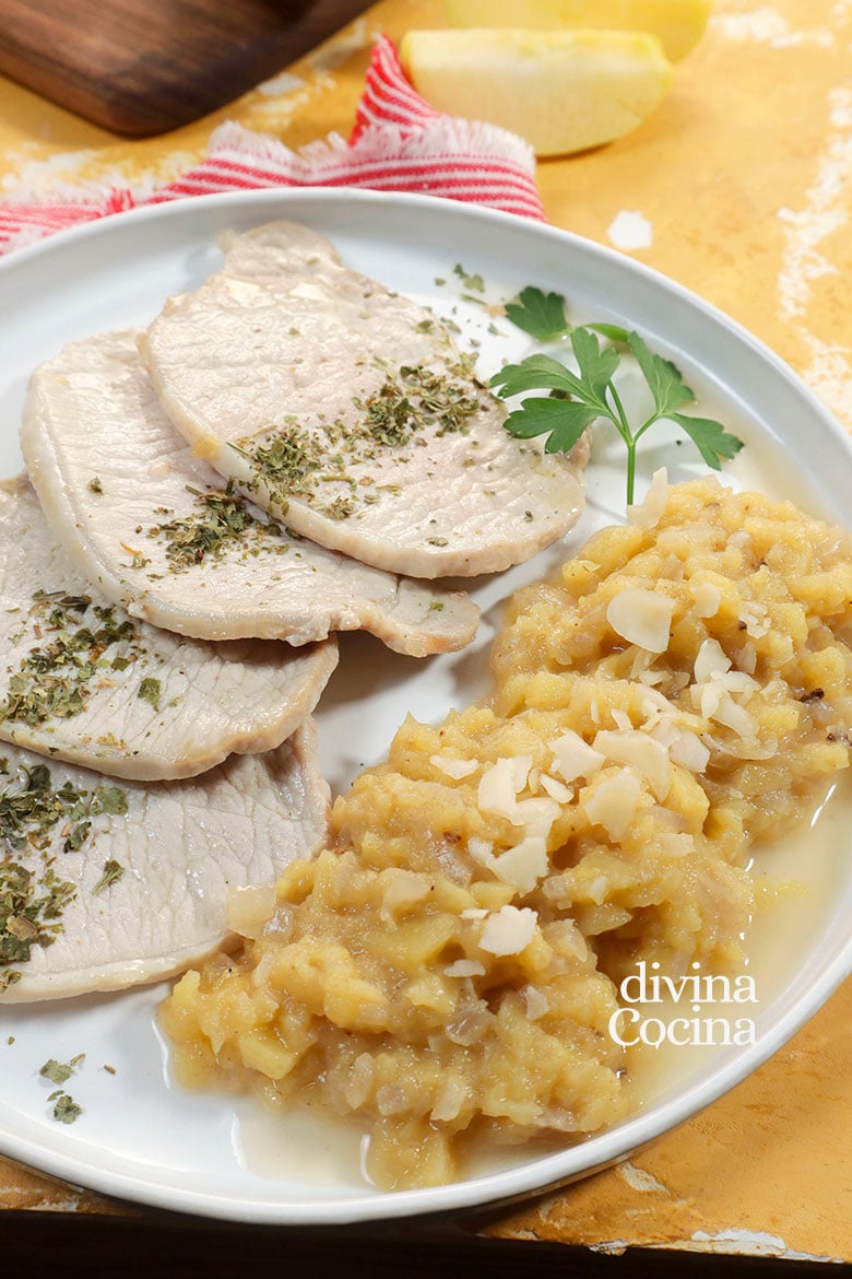 lomo con manzanas o membrillos lomo con manzanas o membrillos