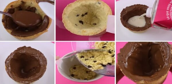 Cómo Hacer VASITOS de GALLETA!! * RECETA super FÁCIL para hacer VASOS o TAZAS de galletas CHOCOLATE CHIPS, Si te gusta dinos HOLA y dale a Me Gusta MIREN …