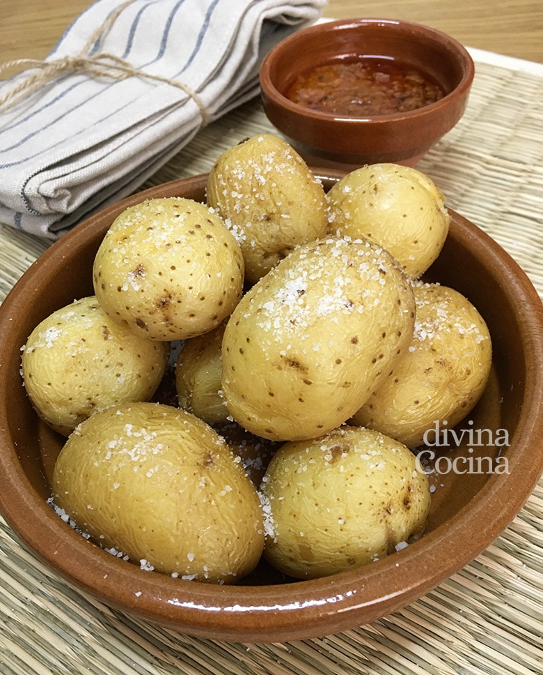 papas arrugadas en el microondas