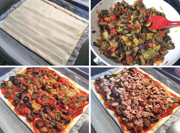 Receta coca de verduras y atún paso a paso coca de verduras y atún