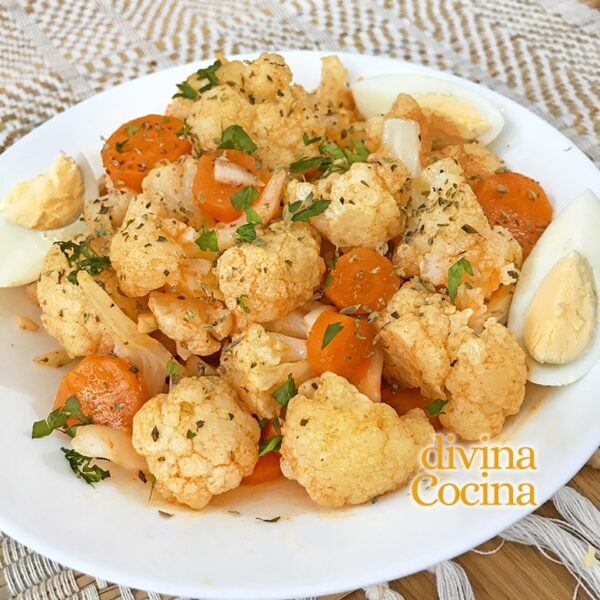 Coliflor aliñada estilo mozárabe