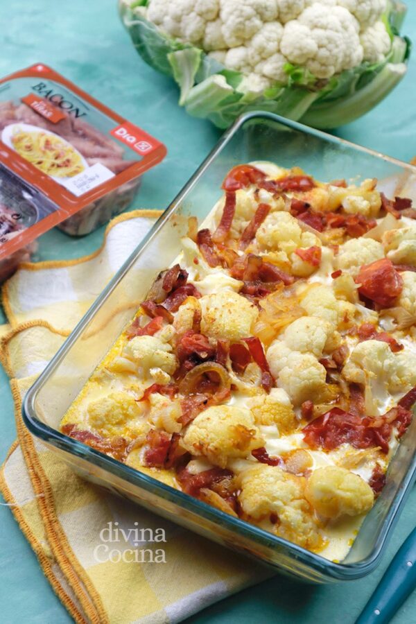 Coliflor dorada al horno