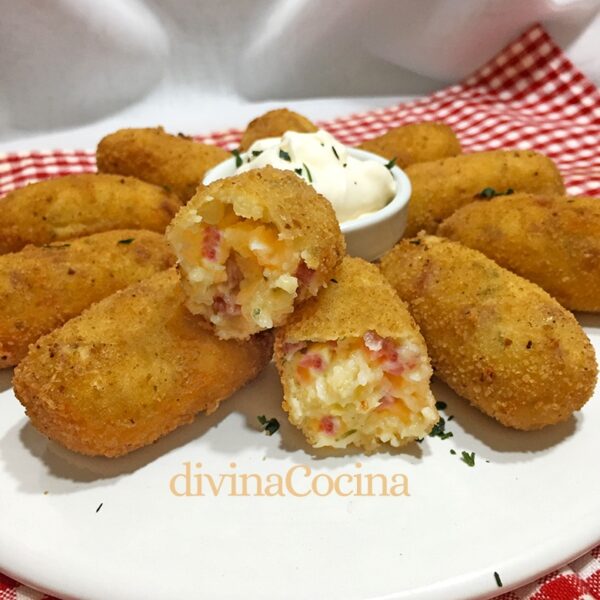 Croquetas de patata, jamón serrano y queso