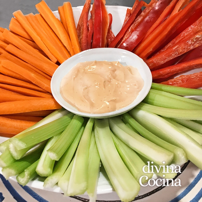 crudites de verduras con salsas