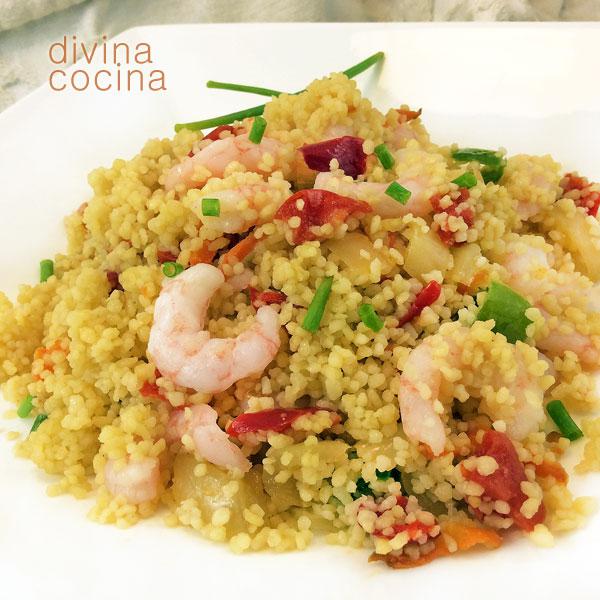 cuscús con gambas y verduras cuscús con gambas y verduras