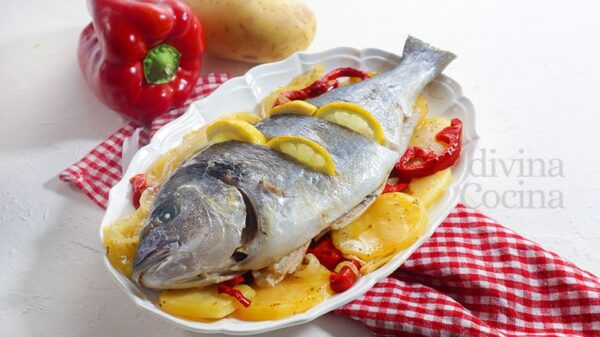 Dorada al horno con patatas