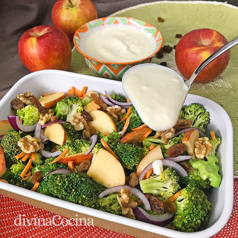 ensalada de brocoli manzana nueces