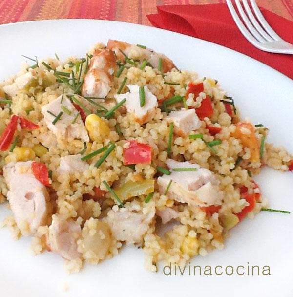 Ensalada de cuscús con pollo