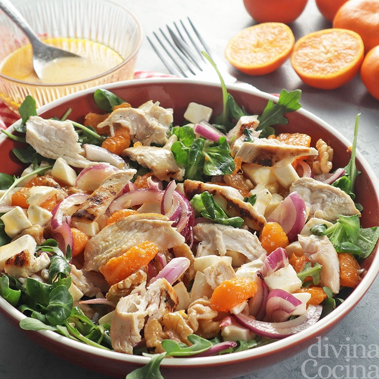 ensalada de pollo y naranja o mandarina ensalada de pollo y naranja o mandarina