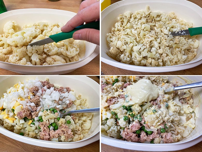 ensaladilla de coliflor paso paso 