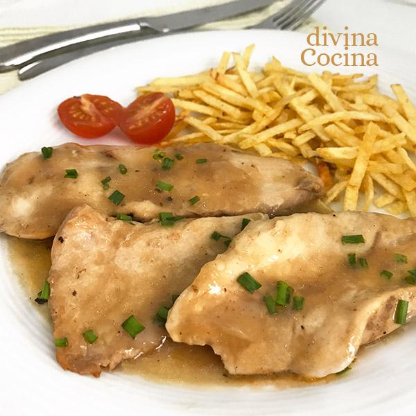 Filetes de pollo en salsa rápida