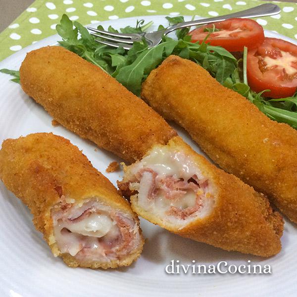 Flamenquines de pollo, jamón y queso