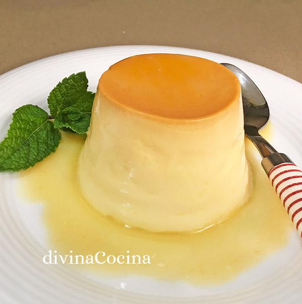 Flan de chocolate blanco sin huevo ni horno