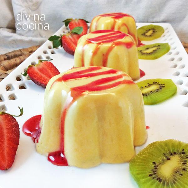 Flan de mango sin horno