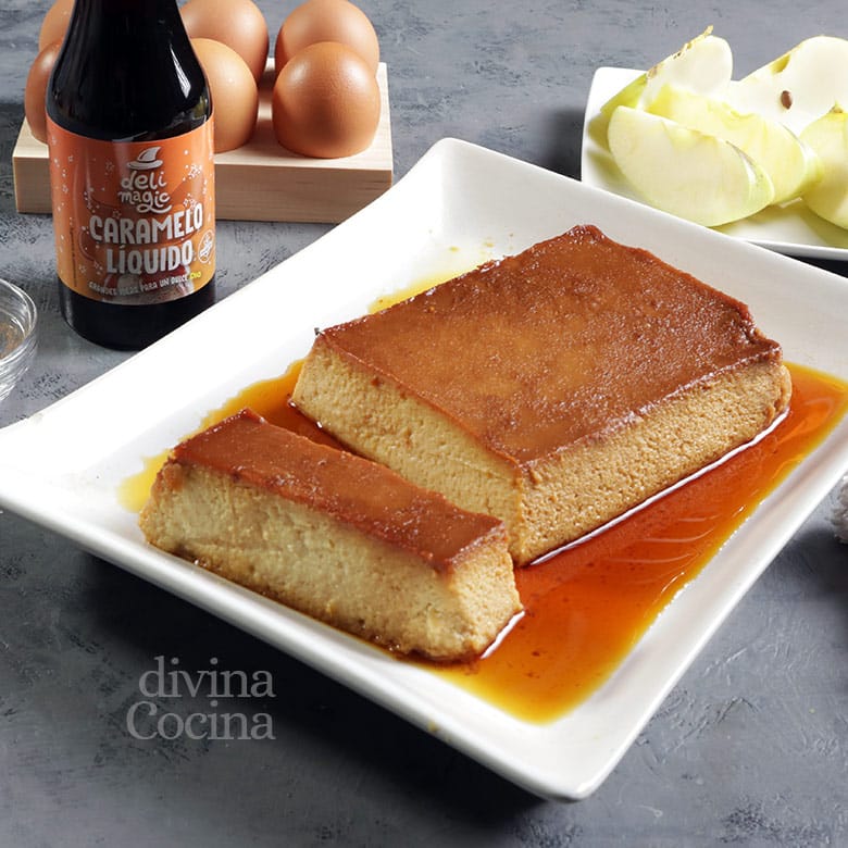 flan de manzanas