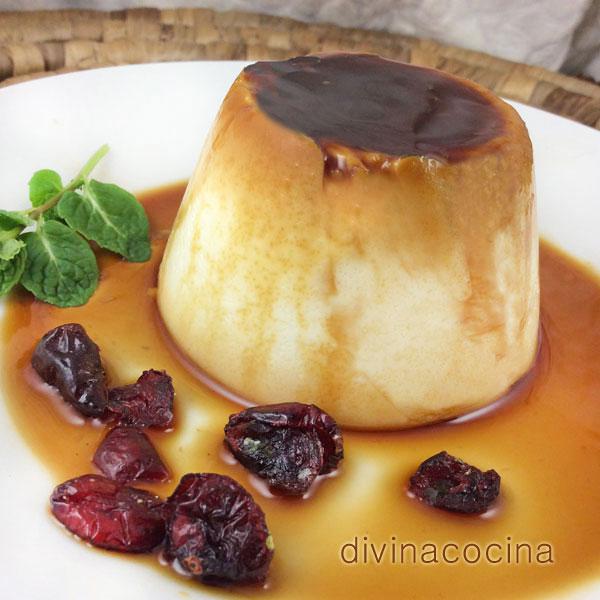 Flan de queso sin horno ni huevo
