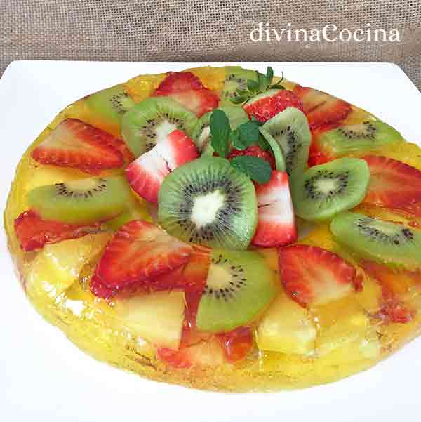 gelatina de frutas frescas