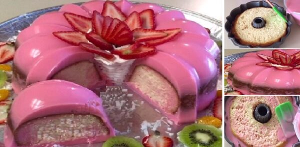 Gelatina rellena de pastel de 3 leches ” By Creaciones Prin ” Si te gusta dinos HOLA y dale a Me Gusta MIREN …